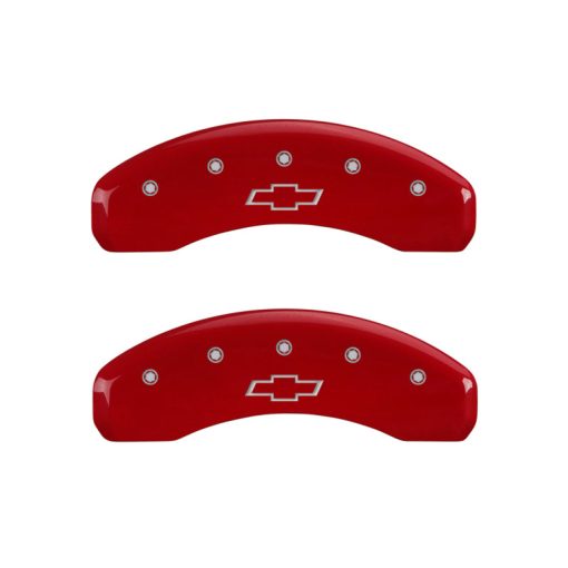 Mgp Caliper Cover Bowtie Logo Brake Caliper Cover Aluminum Red GM Fullsize Truck 2014-16 - Set of 4 - Image 2