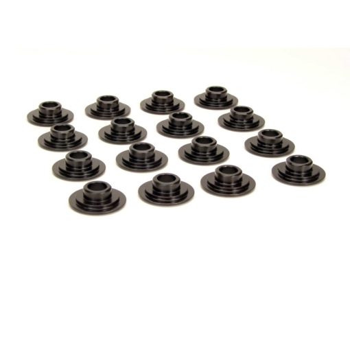 Comp Cams Super Lock 10 Degree Valve Spring Retainer - 10 Degree - 1.095 in / 0.710 in OD Steps - 1.500-1.550 in Dual Spring - Chromoly - Black Oxide - Set of 16