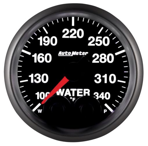 Auto Meter Elite Series 100-340 Degree F Water Temperature Gauge - Electric - Analog - Full Sweep - 2-1/16 in Diameter - Peak and Warn - Black Face - Image 8