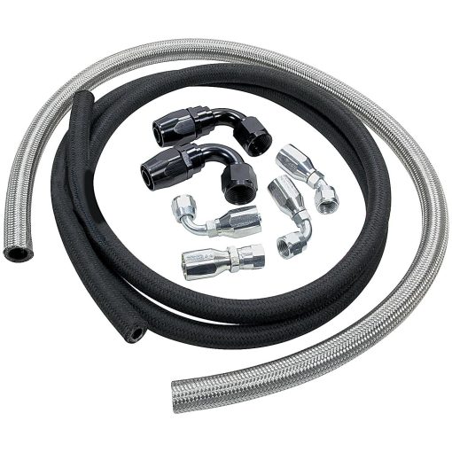 Allstar Performance Power Steering Hose Kit - Hose Ends - Rubber Hose - Stock Style Steering Boxes