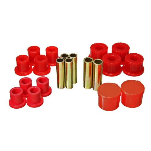 Energy Suspension Hyper-Flex Rear Leaf Spring Bushing Kit - Red / Cadmium - Ford Compact Truck 1998-2011 4.2158R