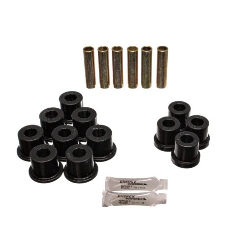 Energy Suspension Hyper-Flex Rear Leaf Spring Bushing Kit - Black / Cadmium - GM Fullsize SUV / Truck 1981-87