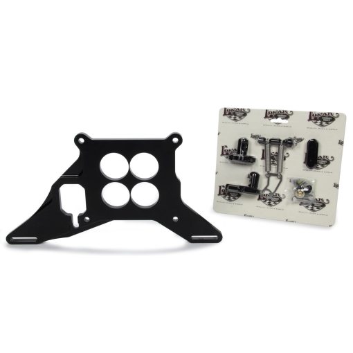 Lokar Throttle Cable Bracket - Carburetor Base Mount - Kickdown - Billet Aluminum - Black Anodize - Holley 4150