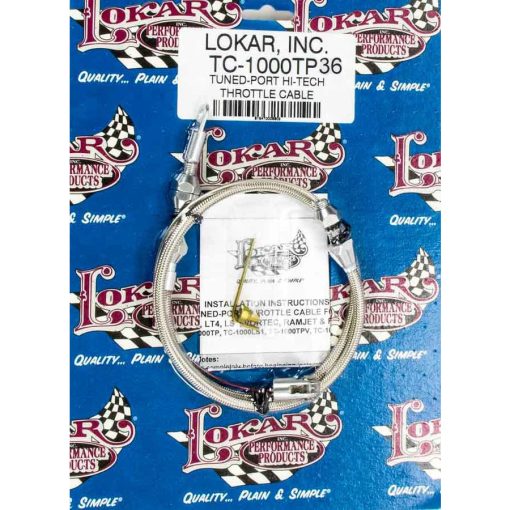 Lokar Hi-Tech Throttle Cable - 3 Ft. Long - Hardware Included - Braided Stainless Housing - Natural - GM Tuned Port - GM LT-Series