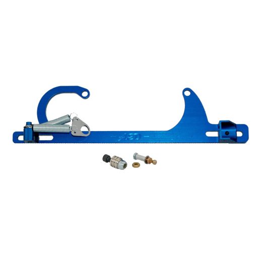 AED Carb Mount Throttle Cable Bracket & Return Spring - Blue Anodized - GM Cable - Square Bore