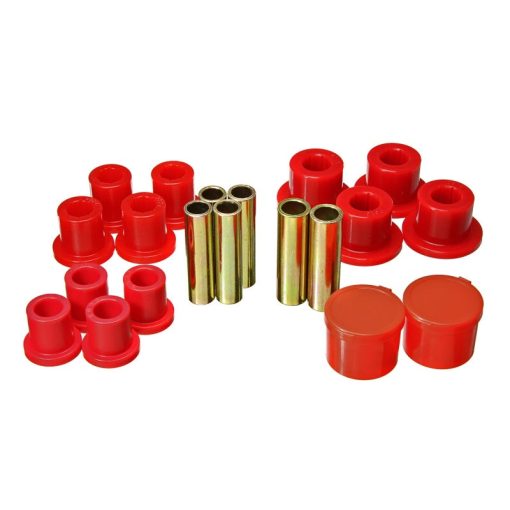 Energy Suspension Hyper-Flex Rear Leaf Spring Bushing Kit - Red / Cadmium - Ford Compact Truck 1998-2011 4.2156R