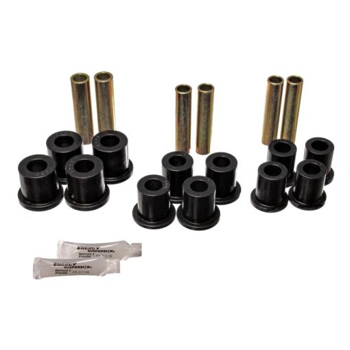 Energy Suspension Hyper-Flex Rear Leaf Spring Bushing Kit - Black / Cadmium - Ford Fullsize Truck 1980-98