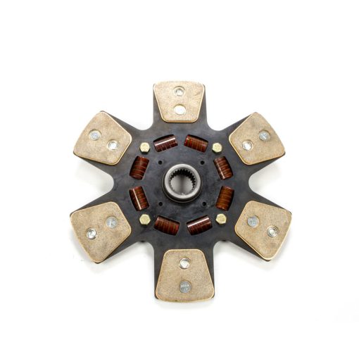 Ram Automotive 6000 Series Clutch Disc - 10-1/2 in Diameter - 1-1/8 in x 26 Spline - Sprung Hub - 6 Puck - Metallic - GM / Ford