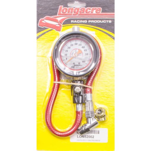 Longacre Liquid Filled 2-1/2" Glow-In-The-Dark Tire Pressure Gauge 0-60 psi By 1/2 lb