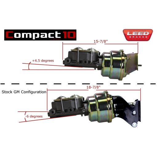 Leed Master Cylinder and Booster - 1.125 in Bore - Dual Integral Reservoir - 8 in OD - Dual Diaphragm - Chrome - GM Fullsize Truck 1967-72 H96B2 - Image 7