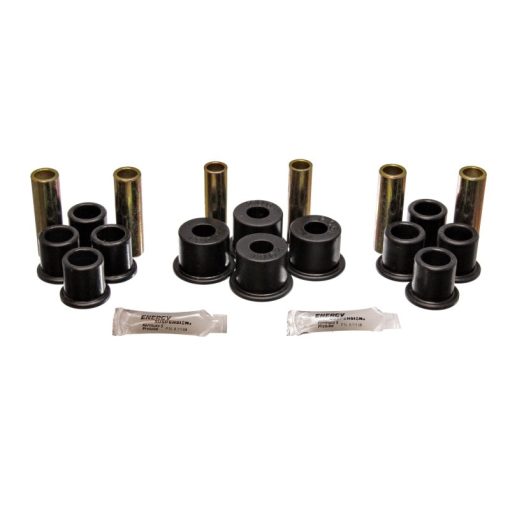 Energy Suspension Hyper-Flex Rear Leaf Spring Bushing Kit - Black / Cadmium - Ford Fullsize Truck 1982-96