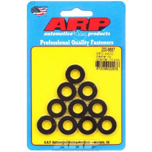 ARP Special Purpose Flat Washer - 0.375 in ID - 0.750 in OD - 0.120 in Thick - Chromoly - Black Oxide - Set of 10