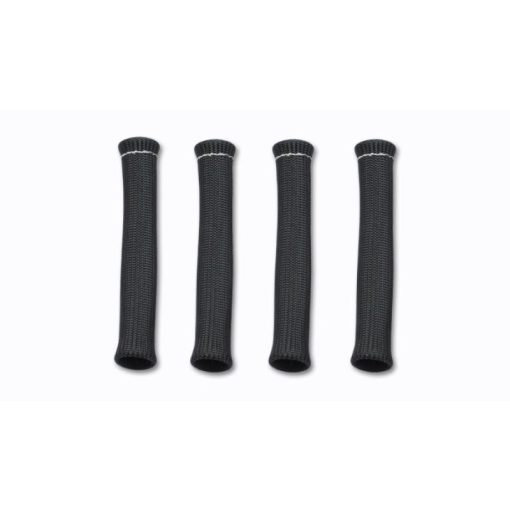 Vibrant Performance Spark Plug Boot Sleeve - 3/4 in ID x 8 in Long - Braided Fiberglass - Black - Set of 4