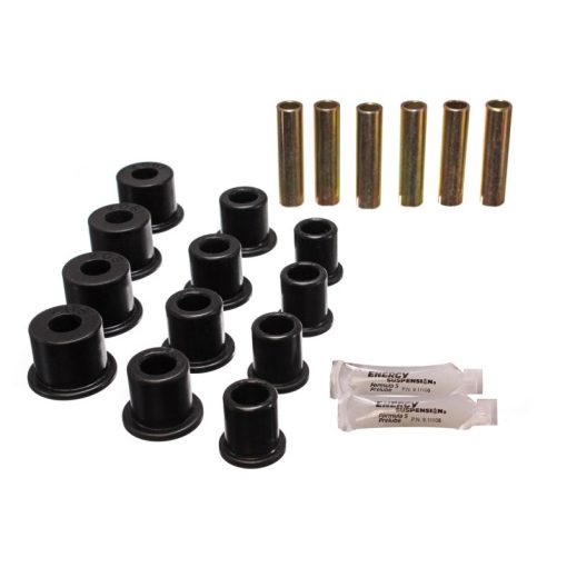 Energy Suspension Hyper-Flex Rear Leaf Spring Bushing Kit - Black / Cadmium - Ford Compact Truck 1985-97 / Mazda Compact Truck 1994-97