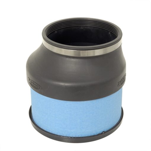 Volant PowerCore Clamp-On Air Filter Element - Maintenance Free Filter - Offset Round - 8 in Diameter - 8 in Tall - 6 in Flange - Synthetic - Blue - Universal