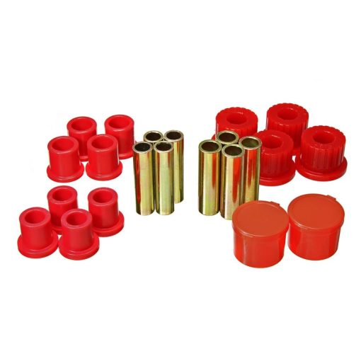 Energy Suspension Hyper-Flex Rear Leaf Spring Bushing Kit - Red / Cadmium - Ford Compact Truck 1998-2011 4.2157R