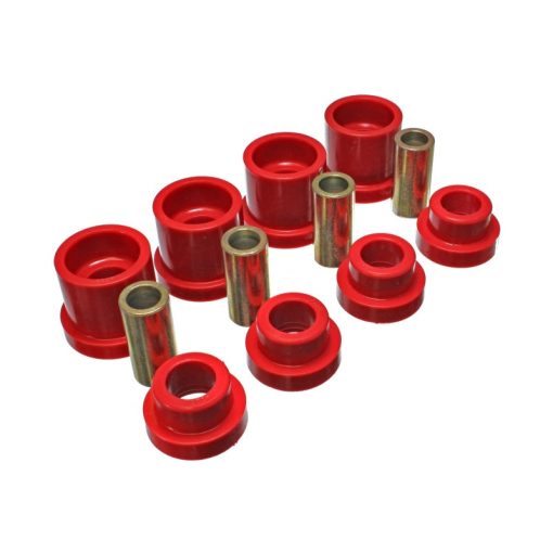 Energy Suspension Subframe Bushing Kit - Steel - Red / Cadmium - Nissan 240SX 1995-98