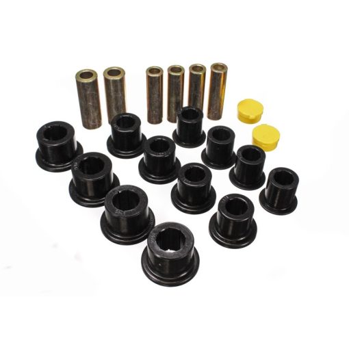 Energy Suspension Hyper-Flex Front Leaf Spring Bushing Kit - Black / Cadmium - Ford Super Duty / Excursion 1999-2004