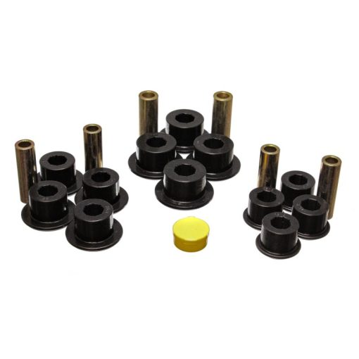 Energy Suspension Hyper-Flex Rear Leaf Spring Bushing Kit - Black / Cadmium - GM Fullsize Truck 1999-2006