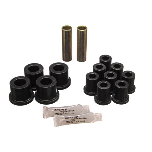 Energy Suspension Hyper-Flex Rear Leaf Spring Bushing Kit - Black / Cadmium - Mopar B-Body / E-Body 1965-74 5.2104G