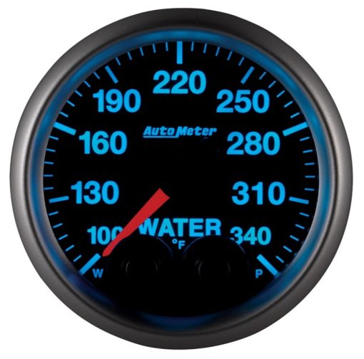 Auto Meter Elite Series 100-340 Degree F Water Temperature Gauge - Electric - Analog - Full Sweep - 2-1/16 in Diameter - Peak and Warn - Black Face - Image 4