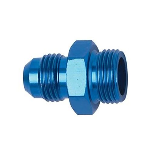 Fragola 8 AN Male to 8 AN Male O-Ring Straight Adapter - Blue Anodized