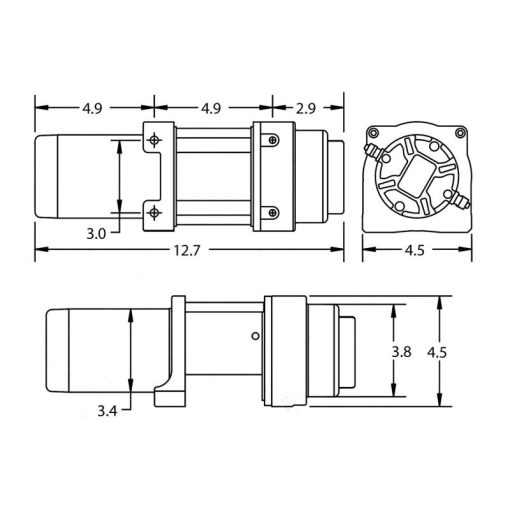 Superwinch Terra Winch - 3500 lb Capacity - Hawse Fairlead - 10 ft Remote - 3/16 in x 32 ft Synthetic Rope - 12V - Image 5