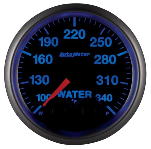 Auto Meter Elite Series 100-340 Degree F Water Temperature Gauge - Electric - Analog - Full Sweep - 2-1/16 in Diameter - Peak and Warn - Black Face - Image 3