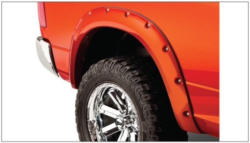 Bushwacker Pocket Style Front / Rear Fender Flare - 2.6 in Wide Front - 2 in Wide Rear - Black - Dodge Ram Fullsize Truck 2009-14 - Image 2