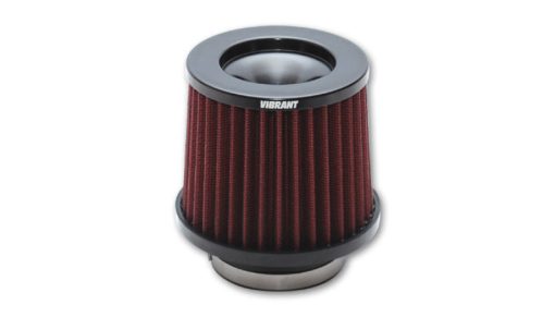 Vibrant Performance Classic Clamp-On Air Filter Element - Conical - 6.75 in Base - 5.25 in Top Diameter - 6 in Tall - 4 in Flange - Cotton - Red - Universal