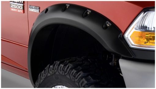 Bushwacker Pocket Style Front / Rear Fender Flare - 2.6 in Wide Front - 2 in Wide Rear - Black - Dodge Ram Fullsize Truck 2010-14 - Image 2