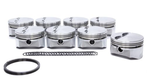 D.S.S. Racing E Series Forged Piston - 4.030 in Bore - 5/64 x 5/64 x 3/16 in Ring Grooves - Minus 5.00 cc - Small Block Chevy - Set of 8 8705-4030