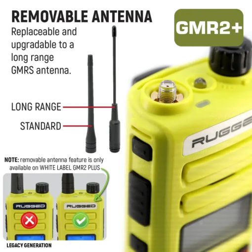 Rugged Radios GMR2 PLUS GMRS and FRS Two Way Handheld Radio - High Visibility Safety Yellow - 2 Pack - Image 5