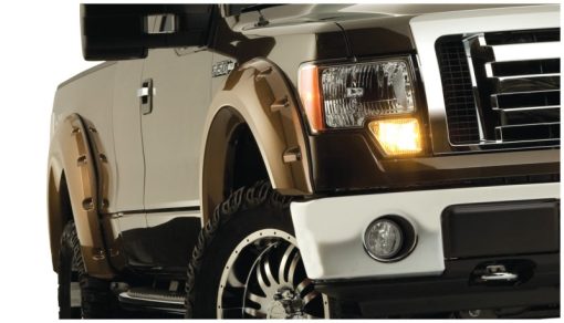 Bushwacker Pocket Style Front / Rear Fender Flare - 2.38 in Wide Front - 2 in Wide Rear - Black - Ford Fullsize Truck 2009-14 - Image 2