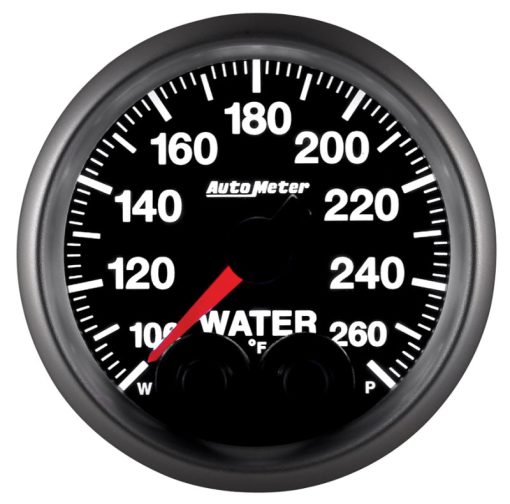 Auto Meter Elite Series 100-260 Degree F Water Temperature Gauge - Electric - Analog - Full Sweep - 2-1/16 in Diameter - Peak and Warn - Black Face - Image 6