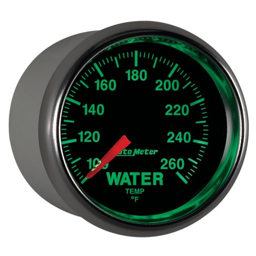 Auto Meter GS 100-260 Degree F Water Temperature Gauge - Electric - Analog - Full Sweep - 2-1/16 in Diameter - Black Face - Image 6