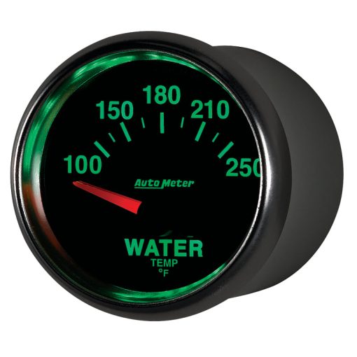 Auto Meter GS 100-250 Degree F Water Temperature Gauge - Electric - Analog - Short Sweep - 2-1/16 in Diameter - Black Face - Image 3