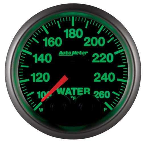 Auto Meter Elite Series 100-260 Degree F Water Temperature Gauge - Electric - Analog - Full Sweep - 2-1/16 in Diameter - Peak and Warn - Black Face - Image 5