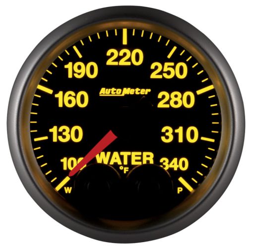 Auto Meter Elite Series 100-340 Degree F Water Temperature Gauge - Electric - Analog - Full Sweep - 2-1/16 in Diameter - Peak and Warn - Black Face - Image 6