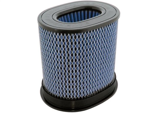 aFe Power Magnum FLOW Pro 10R Oval Air Filter Element - 9 in x 7 in Top - 9 in x 7 in Base - 7 in x 4-3/4 in Flange - 9 in Tall - Blue