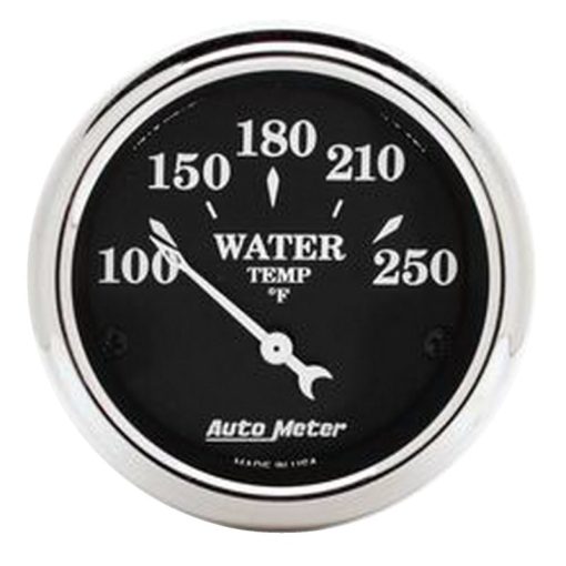 Auto Meter Old Tyme Black Water Temperature Gauge - 2-1/16"