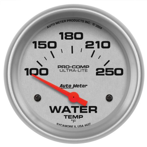 Auto Meter Ultra-Lite Electric Water Temp Gauge - 2-5/8" - 0-250