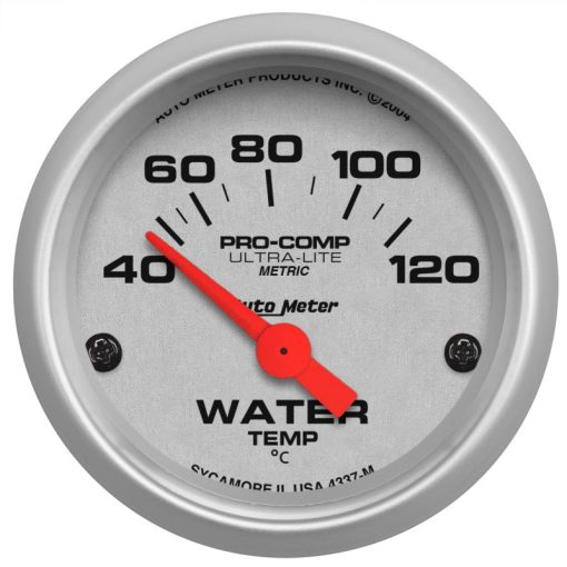 Auto Meter Ultra-Lite Electric Water Temperature Gauge - 2-1/16"