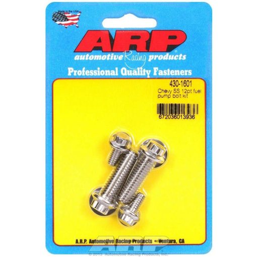 ARP Stainless Steel Fuel Pump Bolt Kit - 12-Point - BB Chevy, SB Chevy