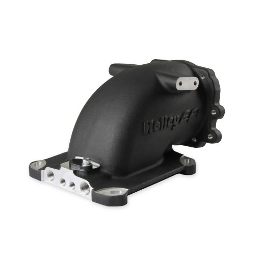 Holley EFI Throttle Body Adapter - Elbow - Aluminum - Black - Ford 105 mm Throttle Body to Square Bore Mounting Flange - Image 3