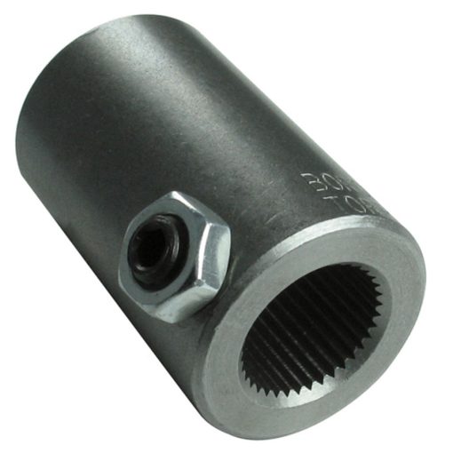 Borgeson 3/4-30" Spline to 3/4" Smooth Steering Shaft Coupler Steel Natural Universal - Each