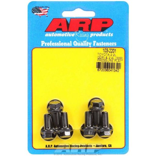 ARP Pro Series Pressure Plate Bolt Kit - 8 mm x 1.25 Thread - Hex Head - Washers Included - Chromoly - Black Oxide - Toyota 4-Cylinder