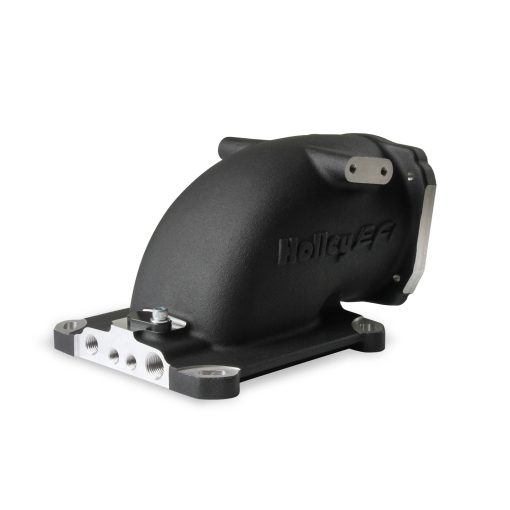 Holley EFI Throttle Body Adapter - Elbow - Aluminum - Black - GM LS-Series to 4150 Mounting Flange - Image 3