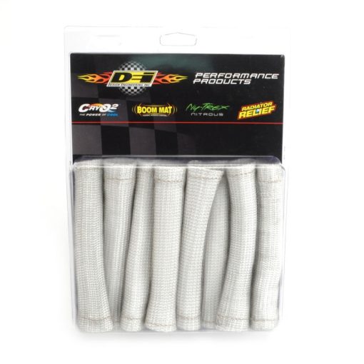 DEI EXO Series Protect-A-Boot Spark Plug Boot Sleeve 6" Long Woven Fiberglass Silver (Set of 8) - Image 2