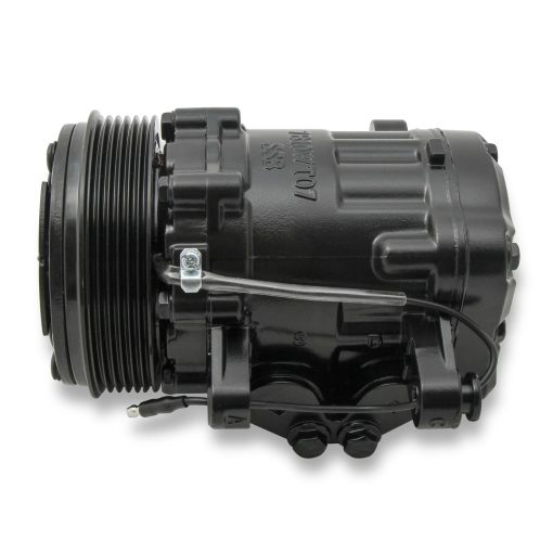 Holley SD7 Air Conditioning Compressor - Passenger Side Mount - Aluminum - Black - GM LS-Series - Image 2